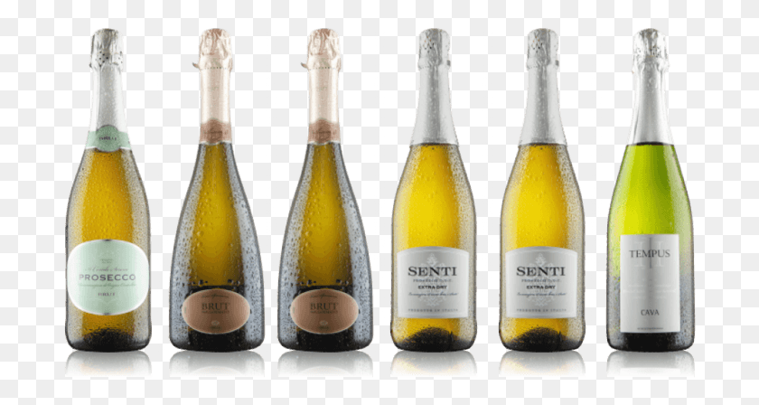 721x388 Mixed 6 Bottle Prosecco And Fizz Offer Glass Bottle, Wine, Alcohol, Beverage HD PNG Download