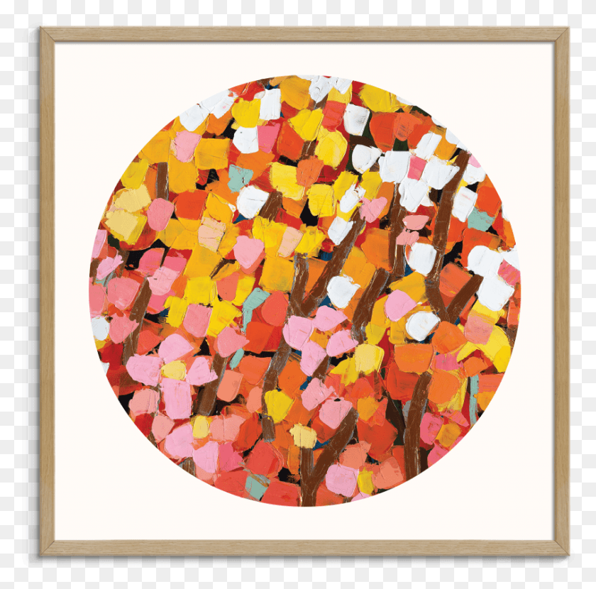 845x835 Mixed Oranges Round Circle, Modern Art, Rug HD PNG Download