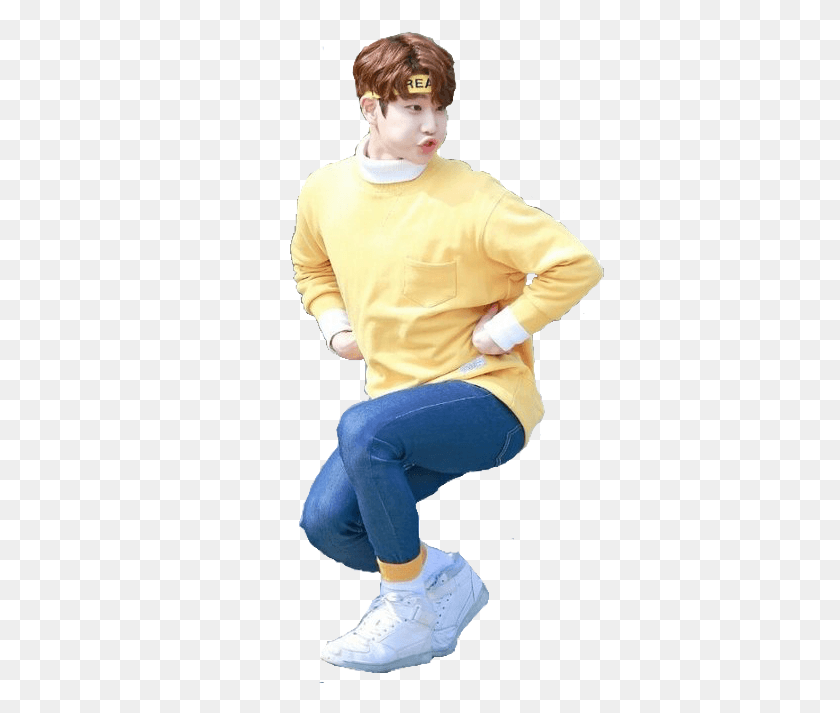 368x653 Mj Astro Kpop Yellow Korean Cute Adorabe Astro Mj Duck Face, Clothing, Apparel, Person HD PNG Download