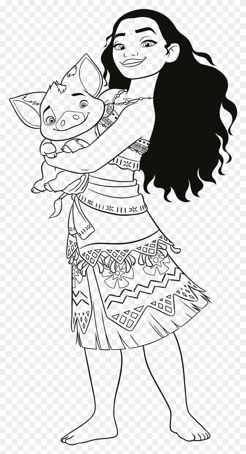 1215x2323 Moana Coloring Pages Vaiana Oceania Da Colorare, Person, Human HD PNG Download