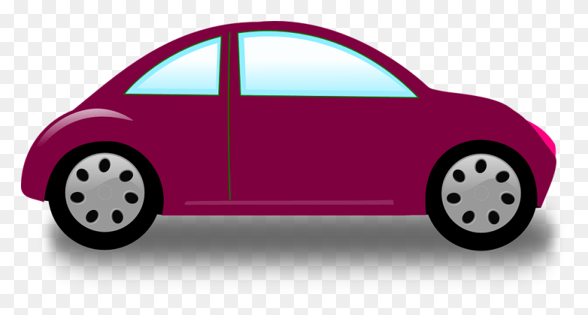 960x481 Mobil Cartoon Purple Car Clipart, Llanta, Rueda, Máquina Hd Png