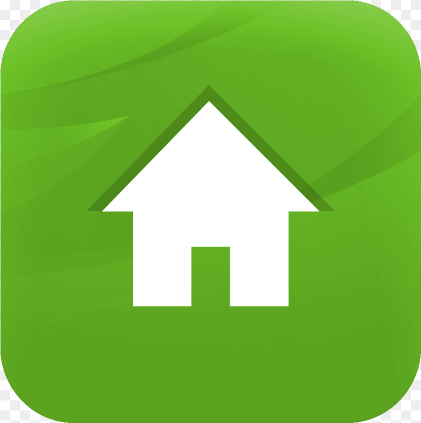 Mobile App Icons Home, Green PNG