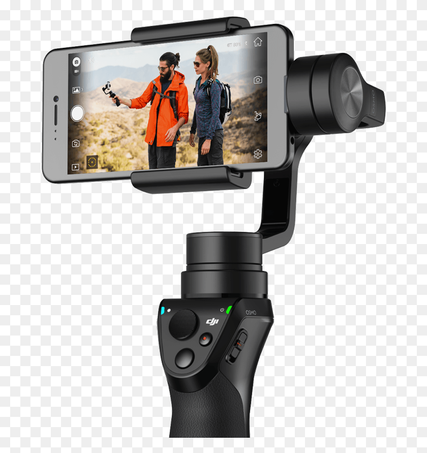 680x831 Mobile Dji Osmo Mobile 2 Sony Action Cam, Person, Human, Electronics HD PNG Download