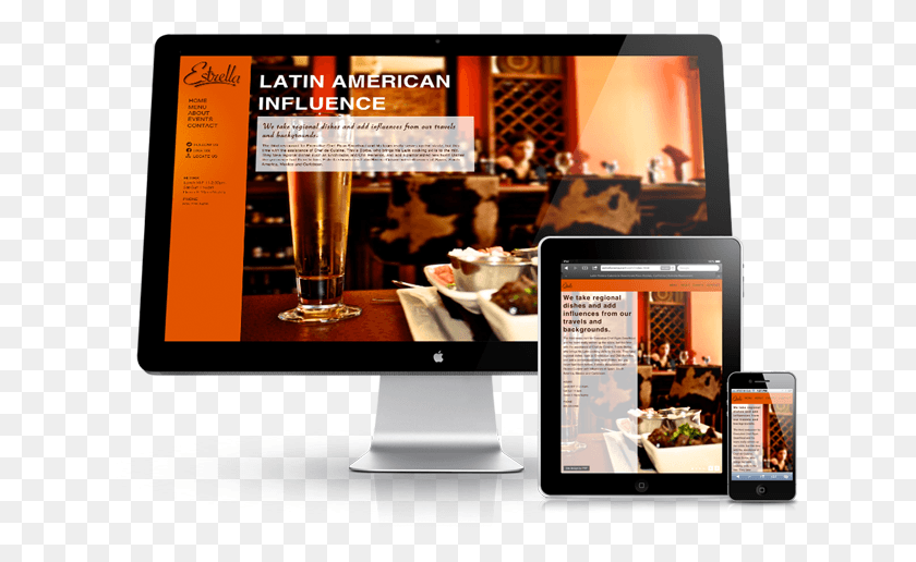 628x456 Mobile Friendly Restaurant Example Link Responsive Design Restaurant, Computer, Electronics, Person HD PNG Download