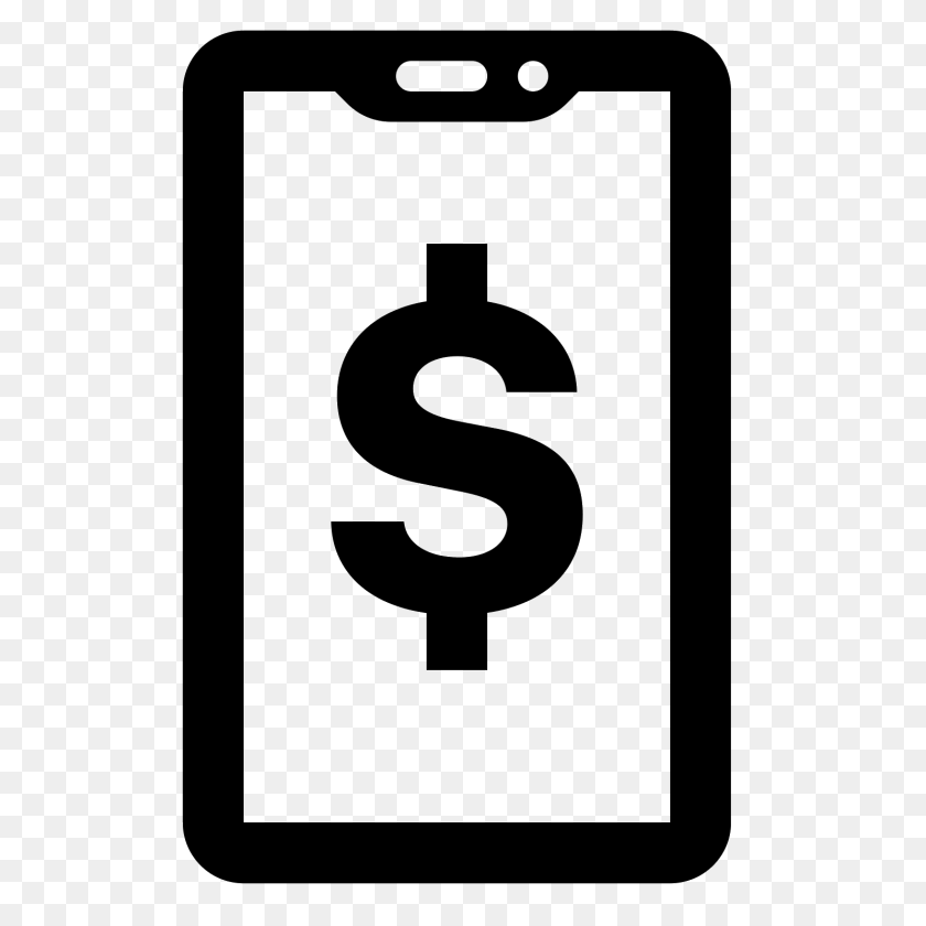 1600x1600 Mobile Payment Icon, Gray PNG