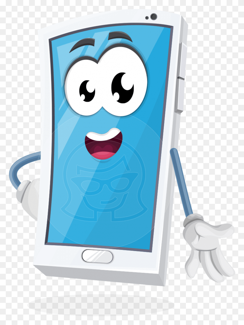 783x1061 Mobile Phone Cartoon Vector Character, Phone, Electronics, Cell Phone Descargar Hd Png