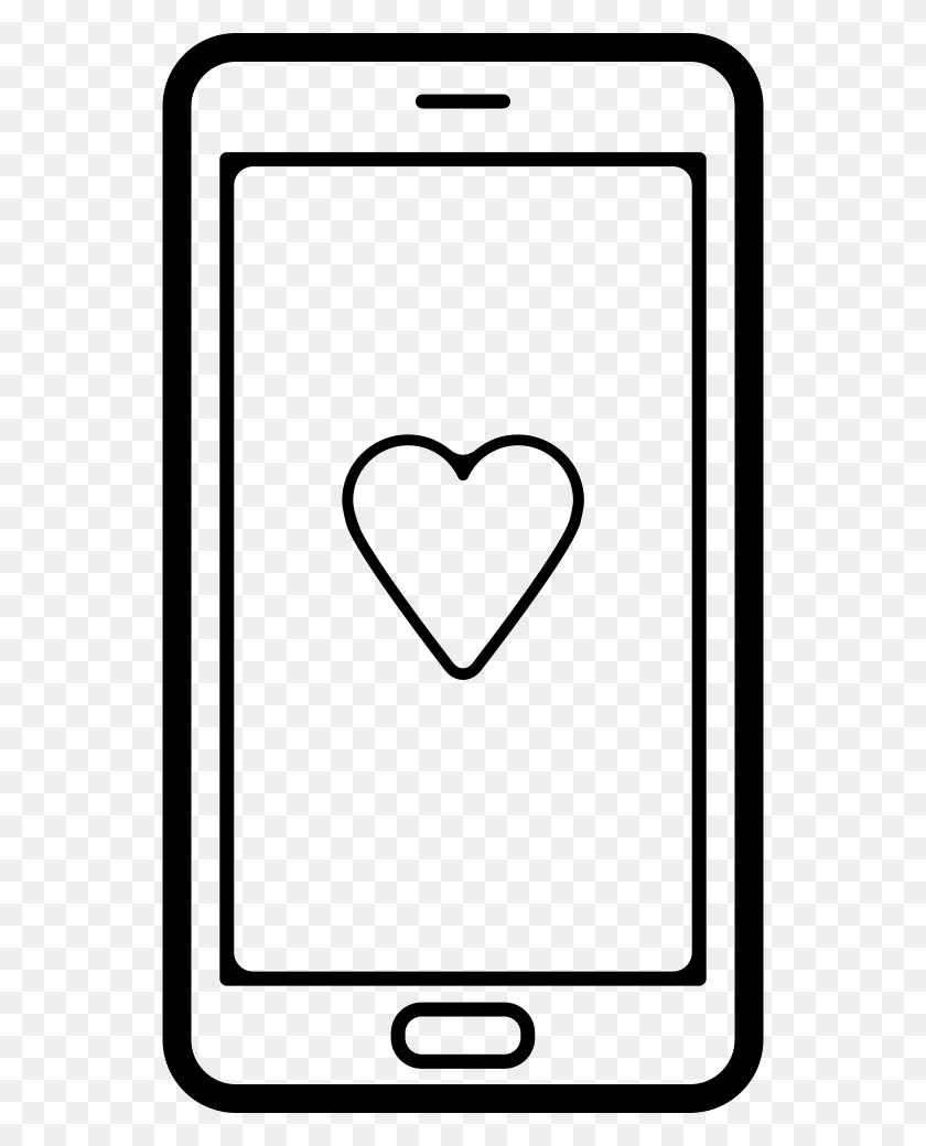 546x980 Mobile Phone With A Heart Symbol On Screen Comments Mobile Symbol In White, Label, Text, Sticker HD PNG Download