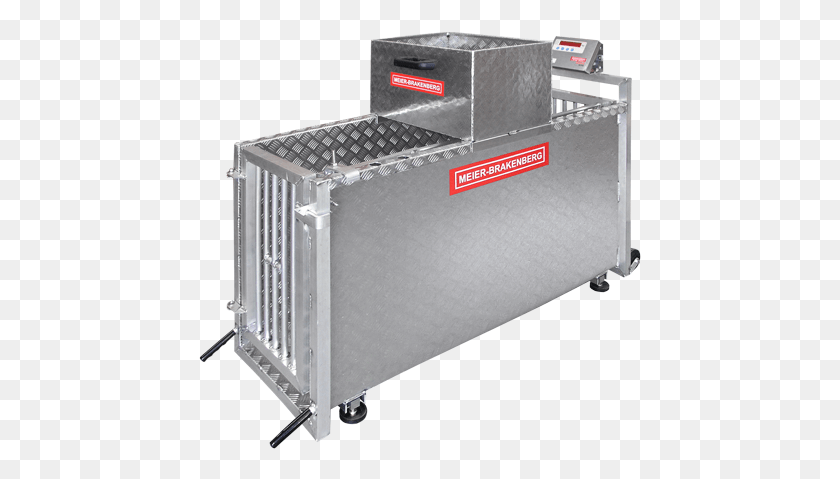 443x419 Mobile Weighing Machine With Box For Suckling Piglets Machine, Aluminium, Crib, Furniture HD PNG Download