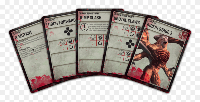 987x469 Mockup Cards Bosses Resident Evil 2 Board Game Boss Card, Text, Person, Human HD PNG Download