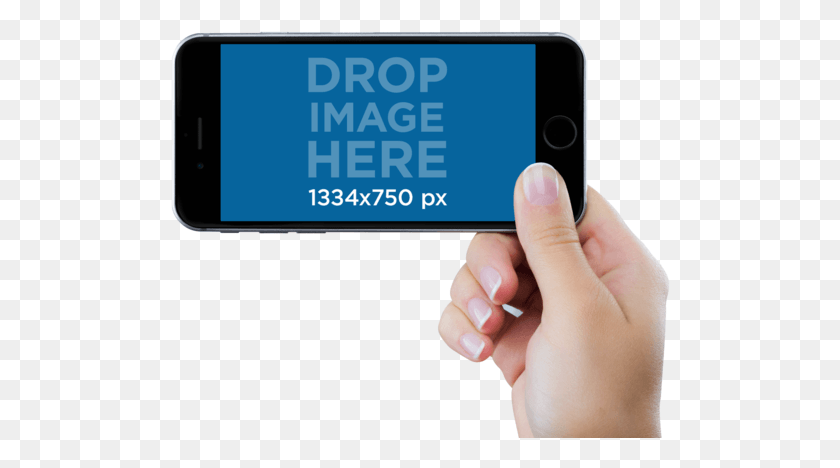 500x408 Mockup Featuring A Black Iphone 6s Held In Landscape Samsung Galaxy S7 Landscape, Person, Human, Text HD PNG Download
