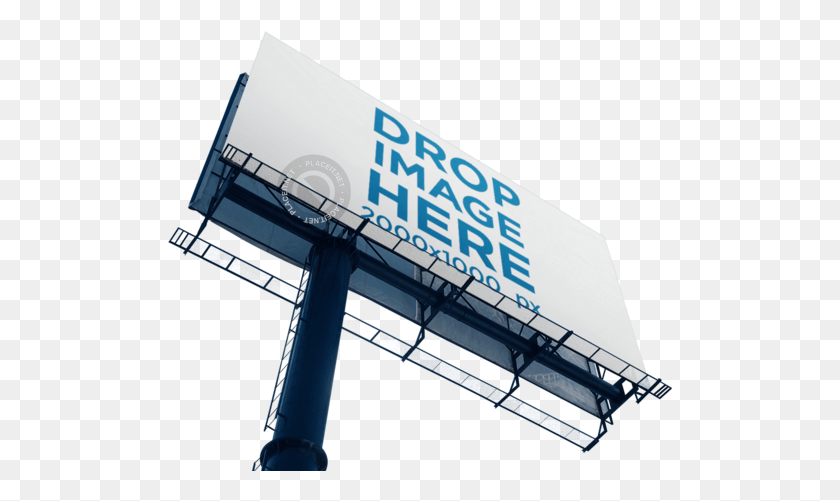 506x441 Mockup Of A Billboard Sign From Below Against A Transparent Billboard, Advertisement, Text HD PNG Download