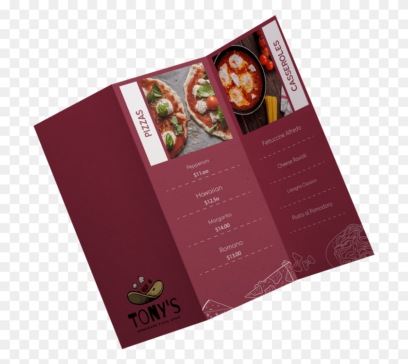 703x690 Mockup Of A Trifold Brochure Featuring A Pizzeria Menu3 Flyer, Poster, Paper, Advertisement HD PNG Download