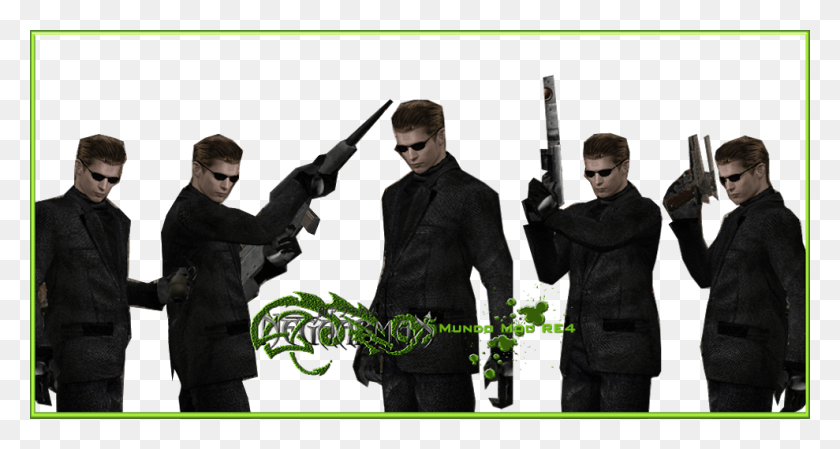989x494 Mod Albert Wesker V Firearm, Person, Clothing, Performer HD PNG Download