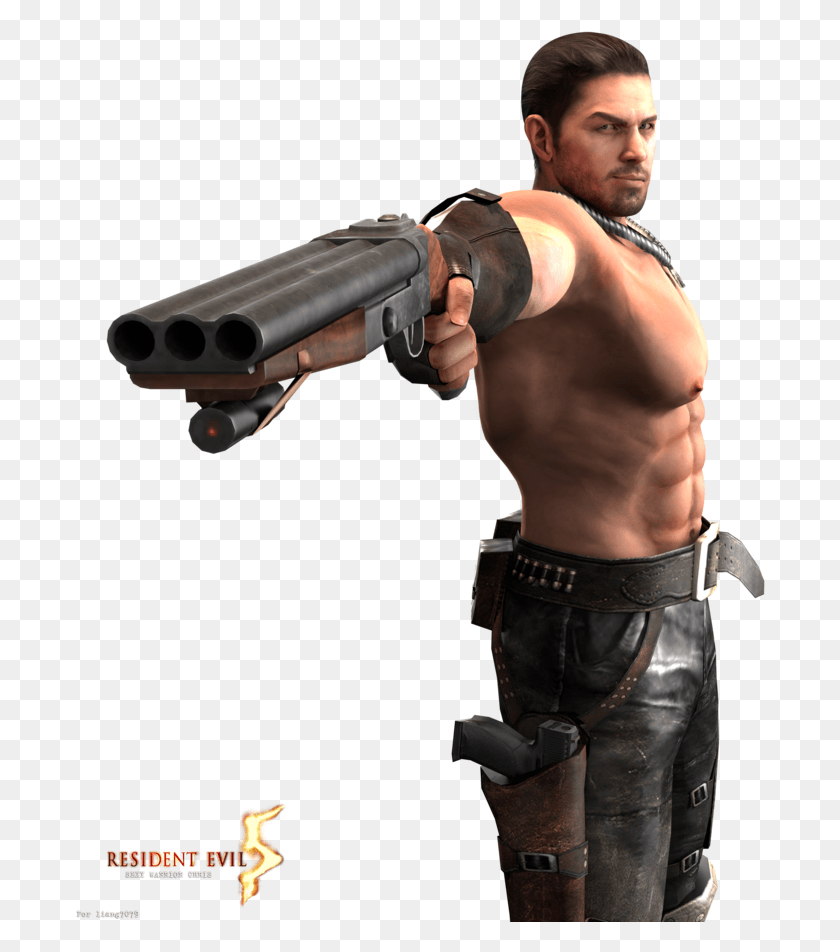 690x892 Mod Resident Evil 5 Chris, Person, Human, Gun HD PNG Download