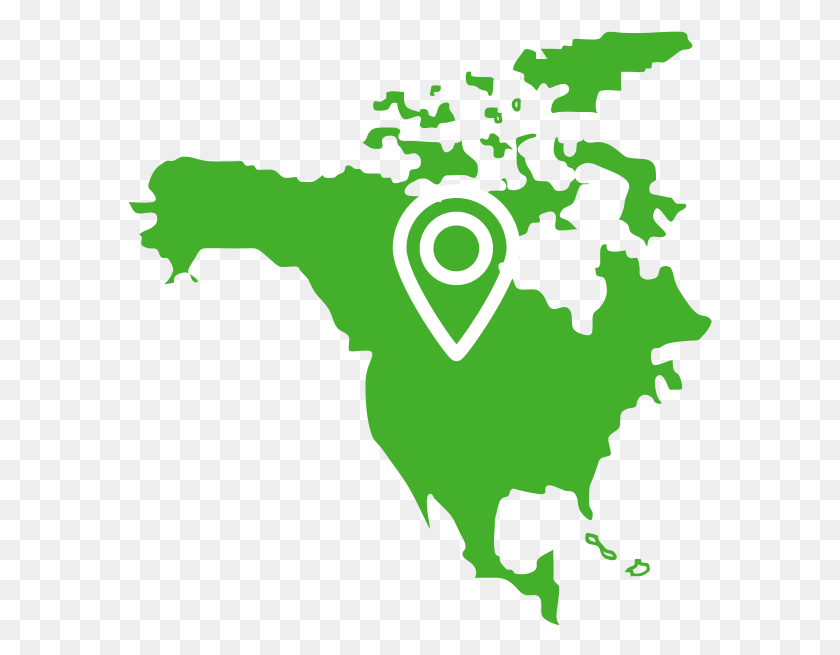 585x595 Mod1A Иконки На Карте Северной Америки 2019, Зеленый, Плакат, Реклама Hd Png Скачать