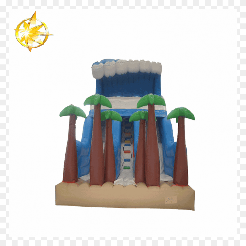 800x800 Model Fsd4006yx Bounce House With Waterslidebounce Inflatable, Crib, Furniture, Birthday Cake HD PNG Download