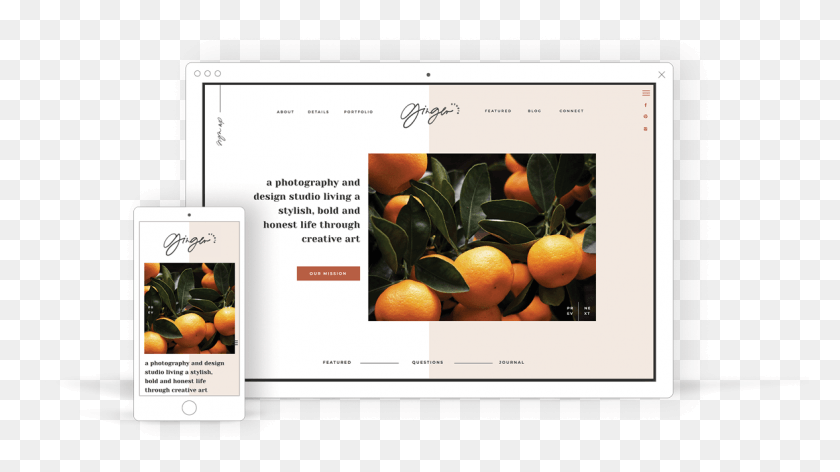 1177x623 Modern Amp Bold Showit Website Template For Creative Ginger Saffron Avenue, Plant, File, Citrus Fruit HD PNG Download