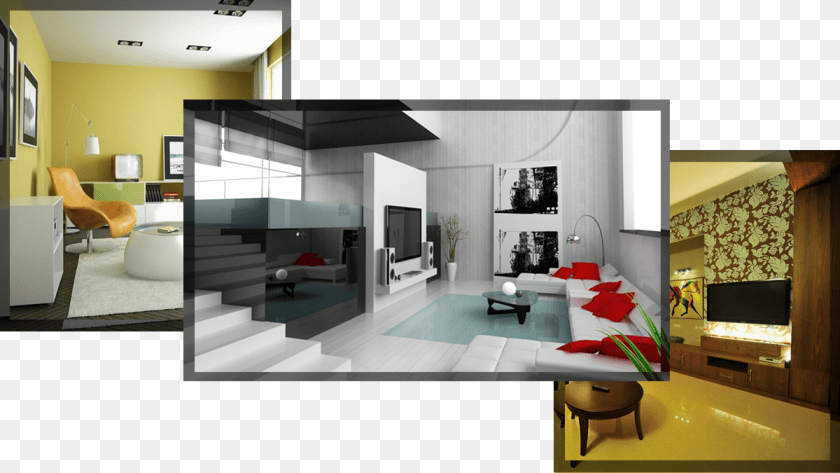 Modern Home Canvas Wall Art Print, Architecture, Room, Living Room, Interior Design Sticker PNG