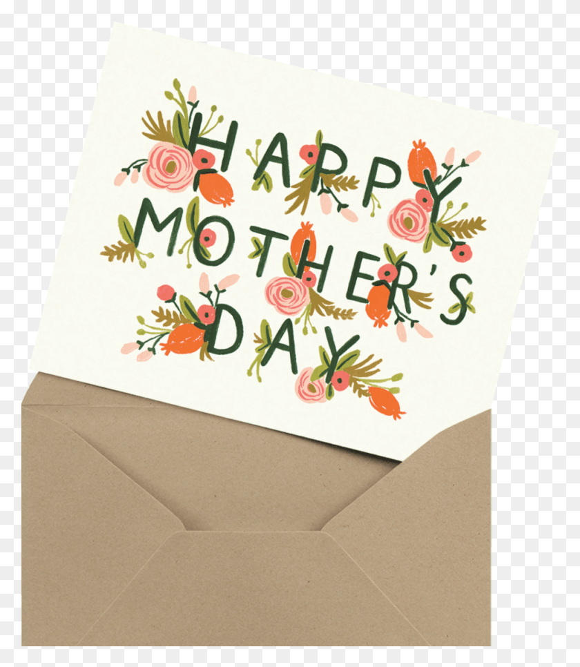 966x1123 Descargar Png Tarjeta Moderna Del Día De La Madre En Sobre, Feliz Día De La Madre, Correo, Tarjeta De Felicitación Hd Png