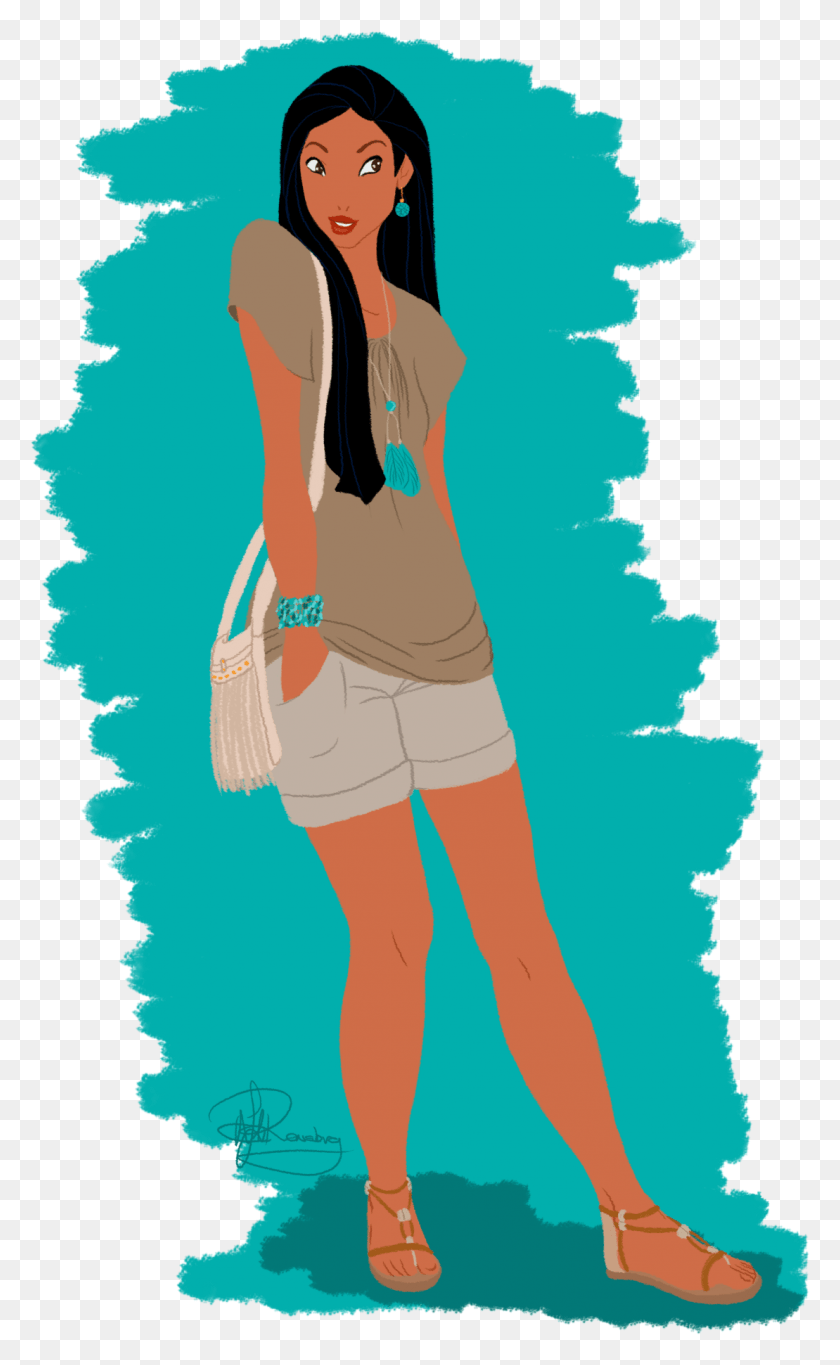 1109x1856 Modern Pocahontas Illustration, Person, Human, Clothing HD PNG Download