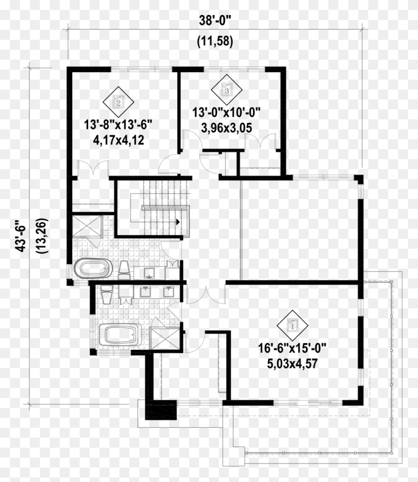 1024x1194 Modern Style House Plan Modern Style Floor Plan, Gray, World Of Warcraft HD PNG Download