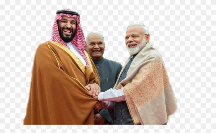 667x457 Modi And Mohammed Bin Salman And Ram Nath Kovind Mohammad Bin Salman Al Saud, Person, Human, Clothing HD PNG Download