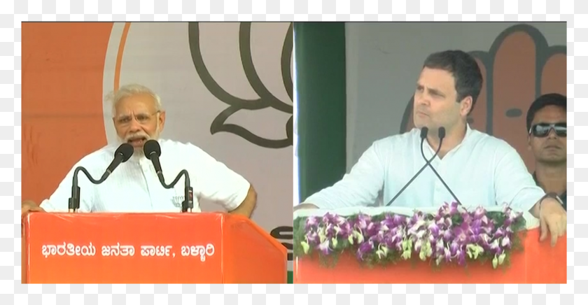 1907x920 Modi Rahul Play 39game Of Accusations39 In Karnataka Speech, Person, Crowd, Microphone HD PNG Download