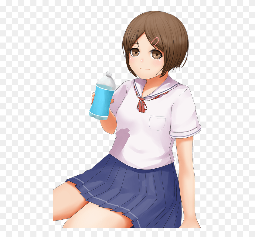 492x720 Moe Kawaii Cute Women Students Schoolgirl Anime Kawaii School Girl, Person, Human, Can HD PNG Download