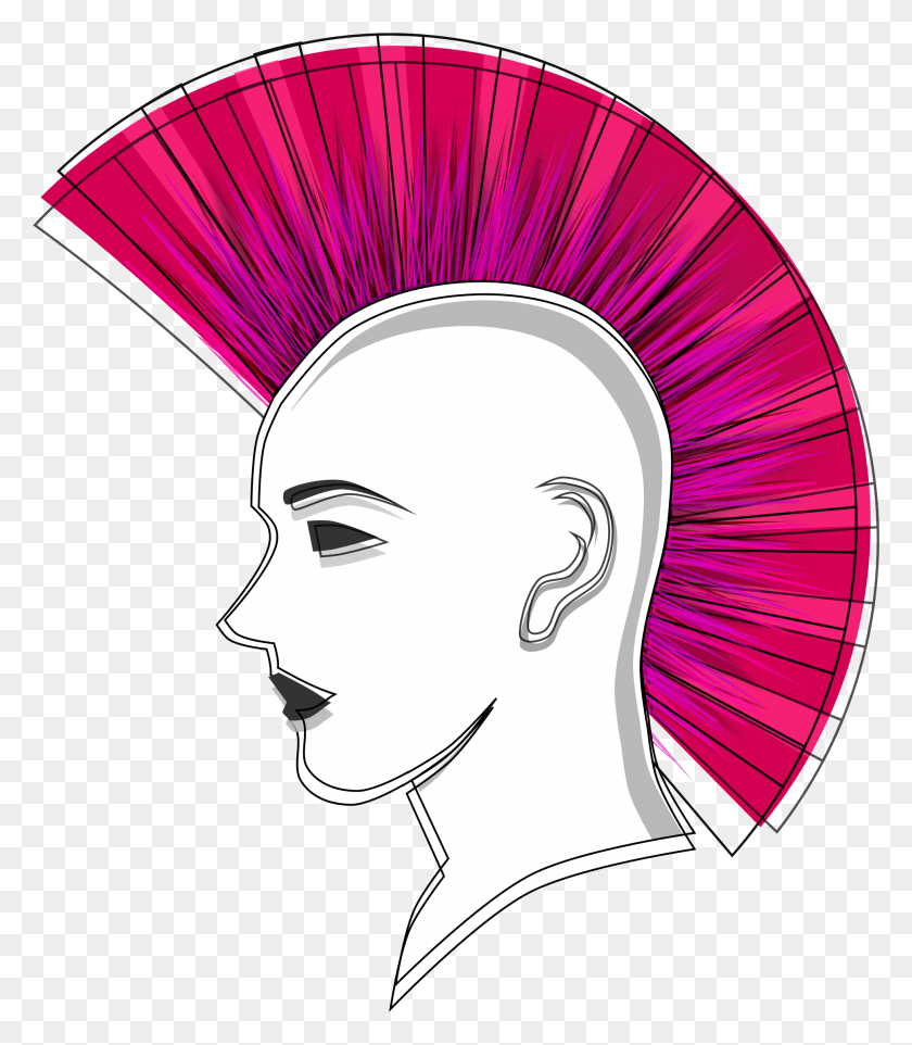 1966x2276 Mohawk Vector Skeleton Punk Head, Face, Hair HD PNG Download