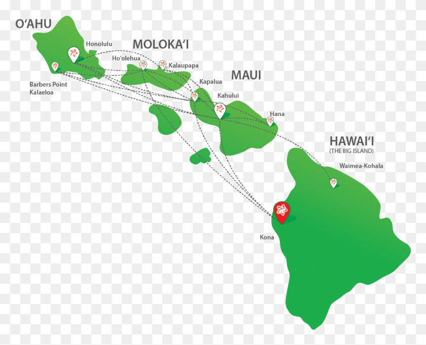 1100x877 Мок Рутемап Гавайские Острова, Участок, Диаграмма, На Открытом Воздухе Hd Png Скачать