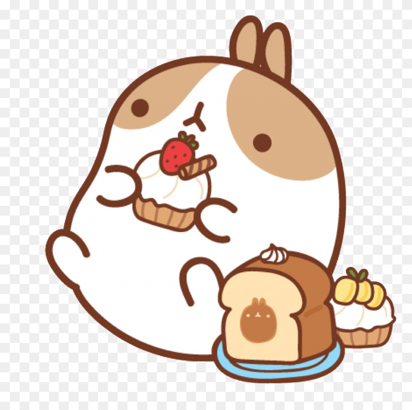 1125x1121 Molang Cute Asian Bunny Cartoon, Birthday Cake, Cake, Dessert HD PNG Download