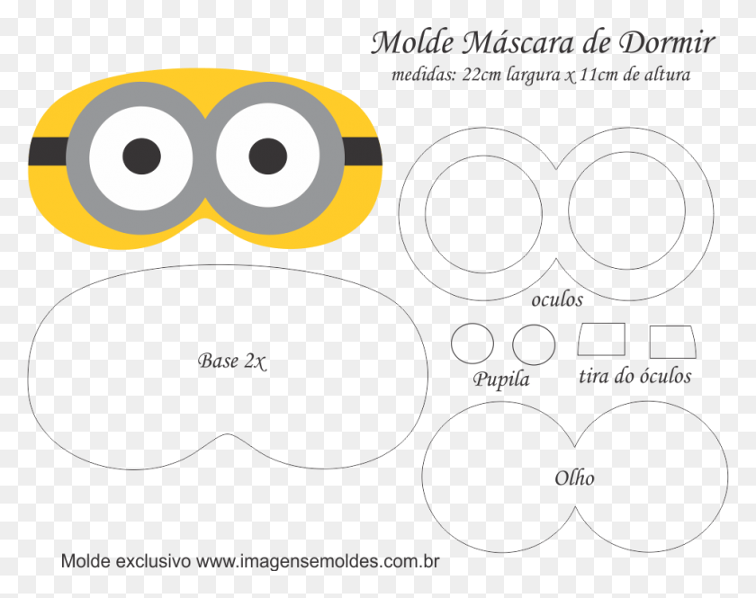 959x745 Molde Mscara De Dormir Minions 2 Olhos Mascara Dos Minions Em Eva, Diagram, Plot HD PNG Download