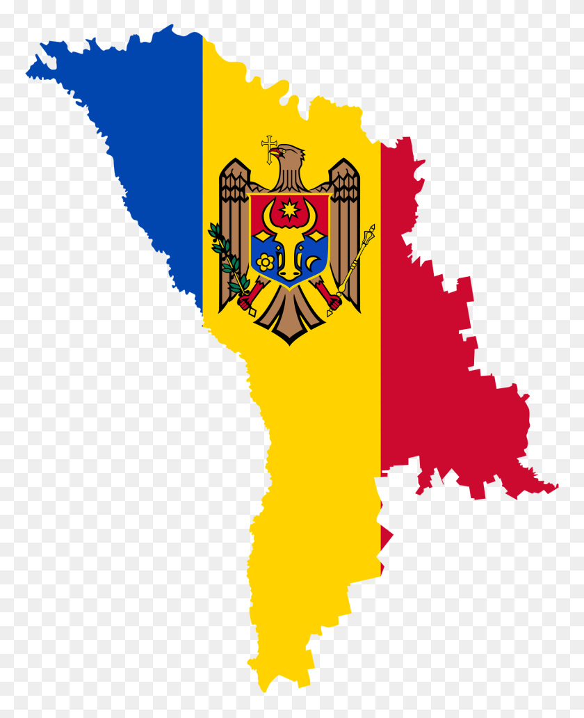 Moldova Map Flag Clipart Transparent PNG