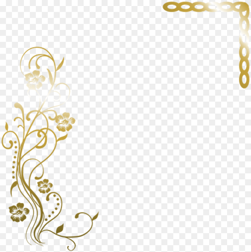 938x941 Moldura Borda Quadro Golden Dourado Ouro Gold Lucianob Moldura Dourado Em, Art, Floral Design, Graphics, Pattern Clipart PNG