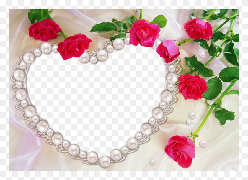 1000x707 Moldura Heart And Rose Frame, Accessories, Accessory, Pearl HD PNG Download
