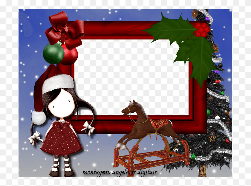 715x562 Moldura Natal Christmas Tree, Horse, Mammal, Animal HD PNG Download