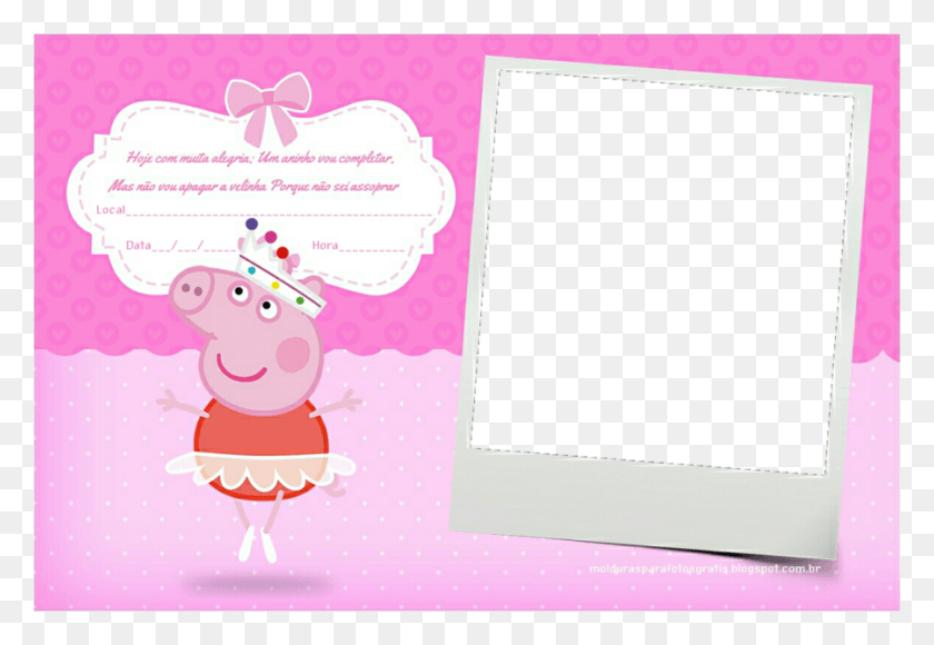 900x601 Moldura Peppa Pig Clipart Daddy Pig Picture Frames Moldura Para Foto Da Peppa Pig Em, Text, Envelope, Mail HD PNG Download