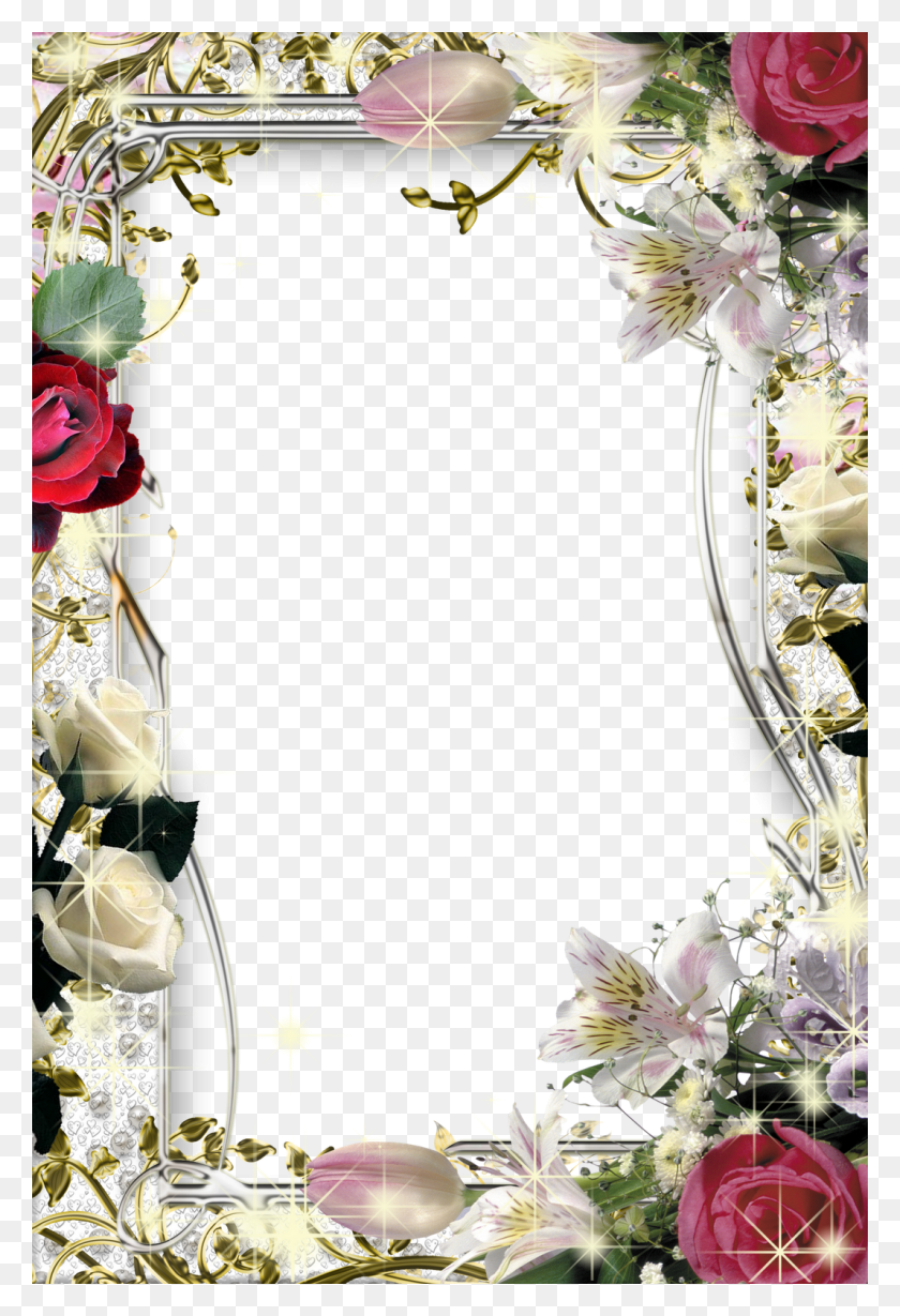1067x1600 Descargar Png Molduras Arredondadas Com Flores Imagens Fundo Garden Roses, Plant, Flower, Blossom Hd Png