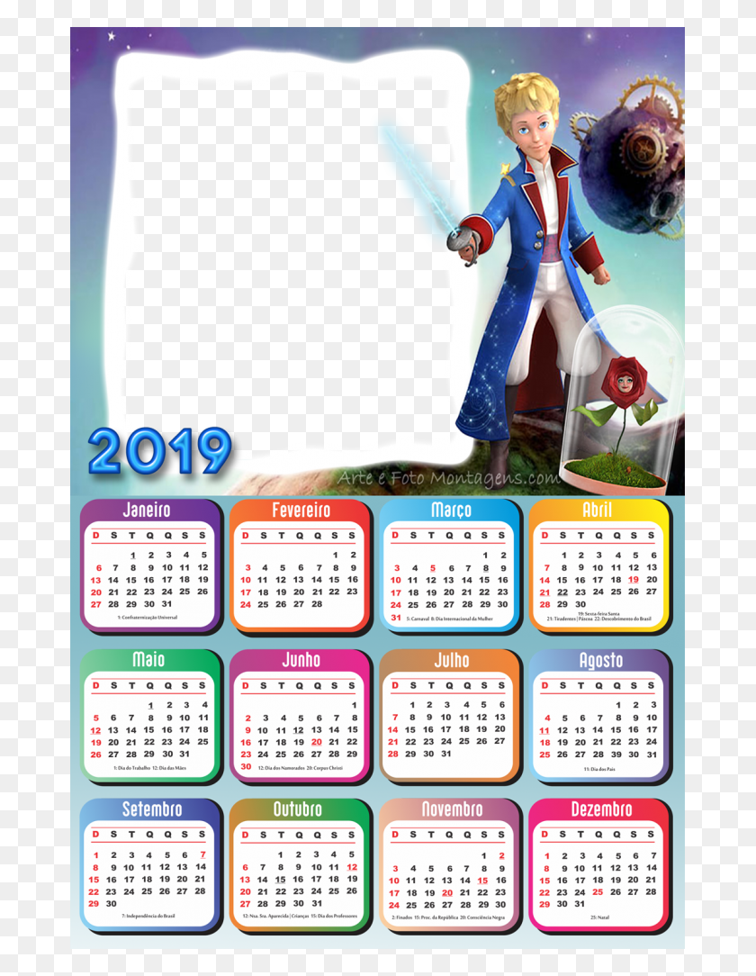 683x1024 Molduras Calendrio 2019 Personagens De Desenho Animado Calendario 2019 Pj Masks, Text, Calendar, Person HD PNG Download