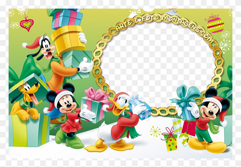 898x603 Molduras Christmas Wallpaper Mickey Mouse, Person, Human, Graphics HD PNG Download