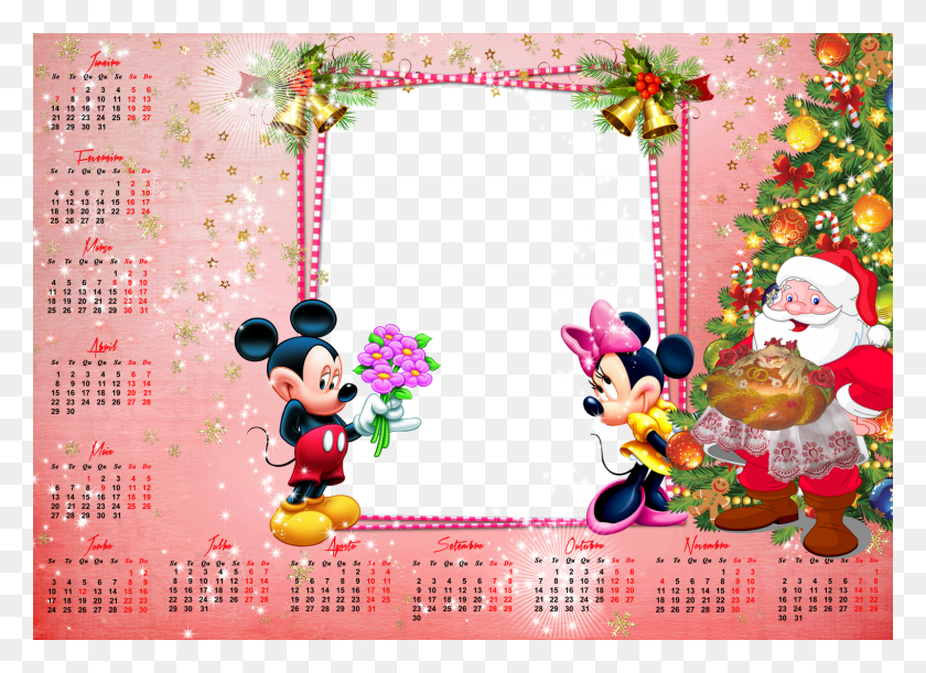 1600x1131 Descargar Png Molduras De Calendario De Natal 2015 Calendrio De Natal Personajes De Dibujos Animados De Disney, Texto, Gráficos Hd Png