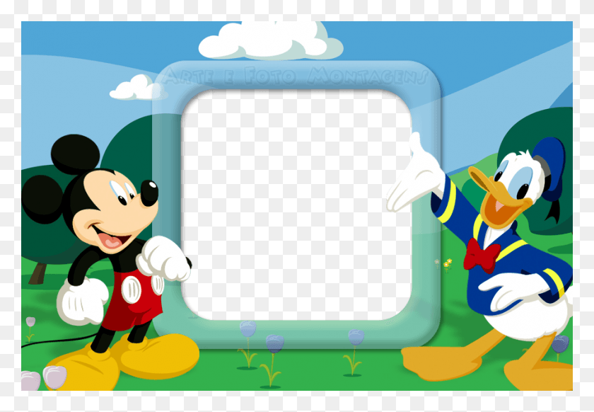 898x602 Molduras Molduras Para Fotos Mickey, Super Mario, Text HD PNG Download