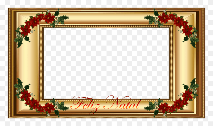 1600x900 Molduras Natal Molduras Douradas De Natal, Floral Design, Pattern, Graphics HD PNG Download