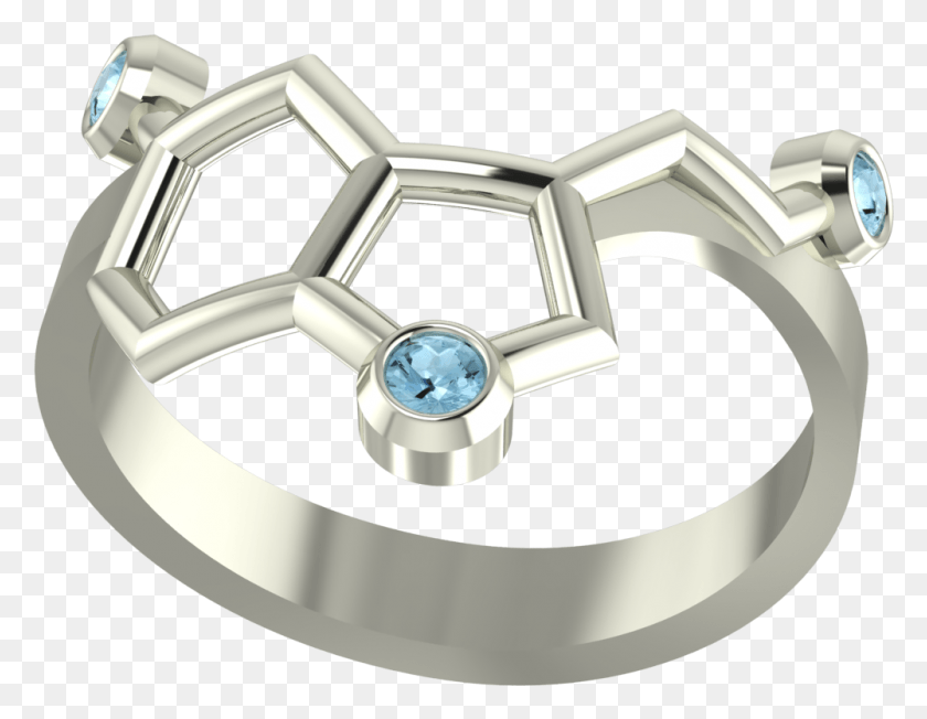 1000x760 Molecule Serotonin Happiness Sterling Silver Ring, Sink Faucet, Platinum, Accessories HD PNG Download