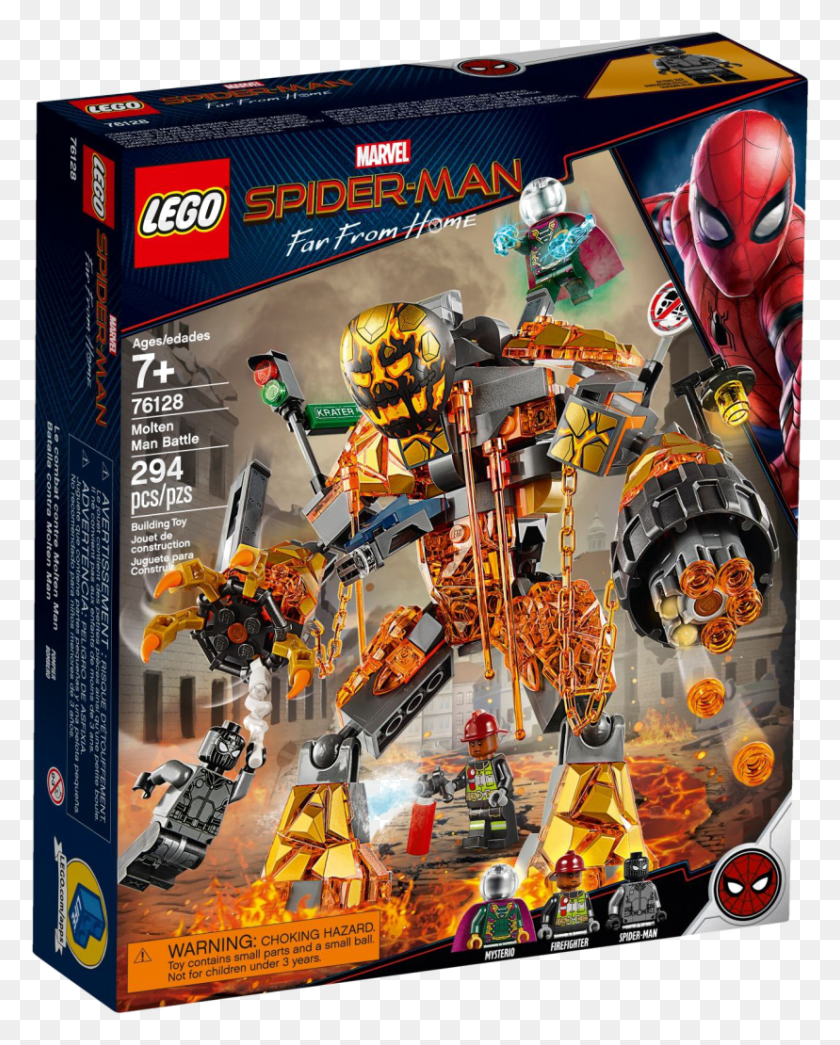 828x1046 Molten Man Battle Spider Man Far From Home Lego Sets, Robot, Toy Descargar Hd Png
