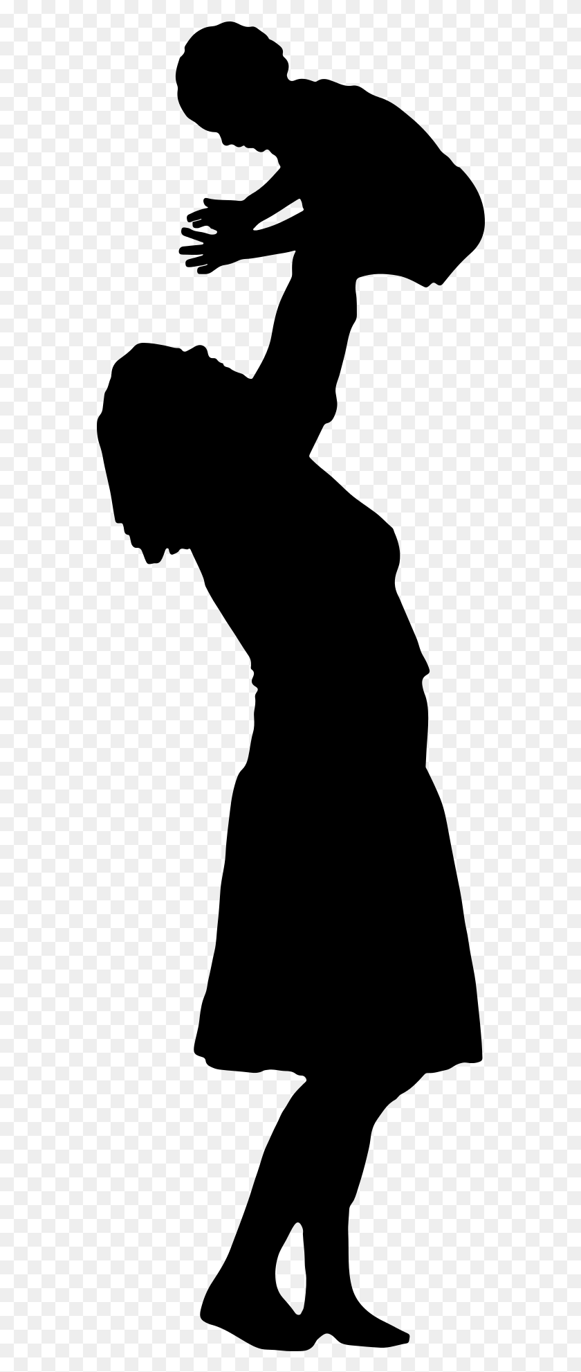 562x1921 Mom And Baby Silhouette At Getdrawings Mom And Baby Silhouette, Gray, World Of Warcraft HD PNG Download