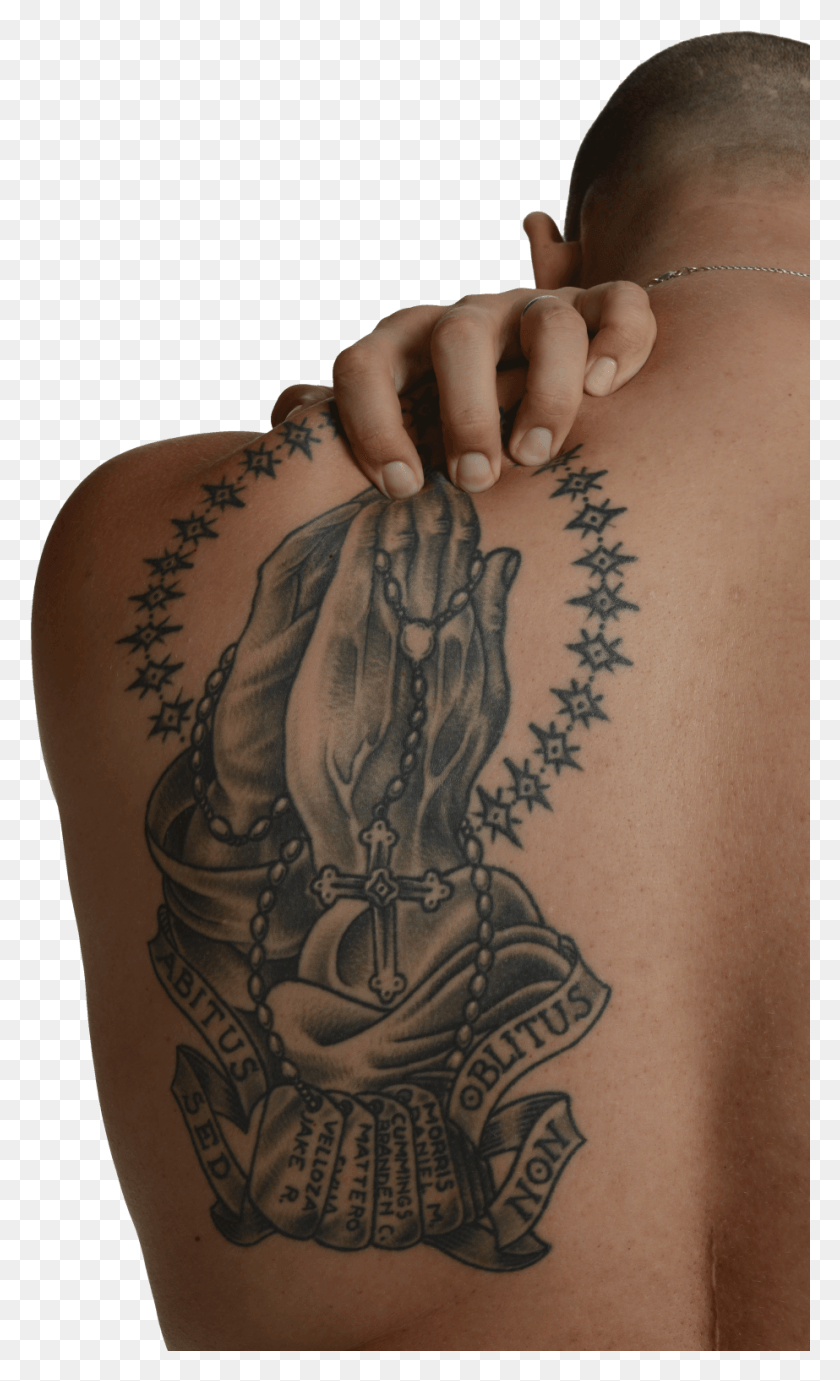 923x1564 Mom Tattoo Prayer Hands Tattoo On Back, Skin, Person, Human HD PNG Download