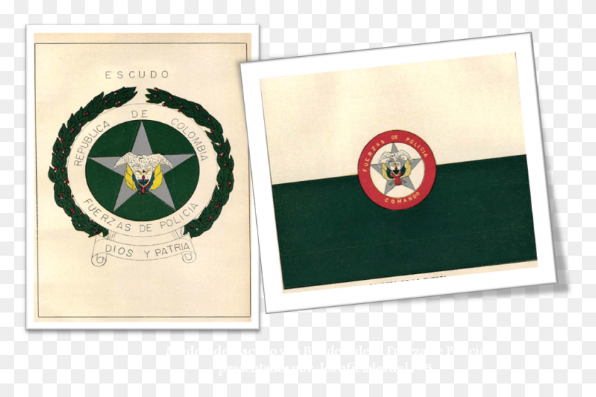 969x621 Descargar Png / Momentos De Historia De La Polica Nacional De Colombia Emblem, Text, Envelope, Label Hd Png