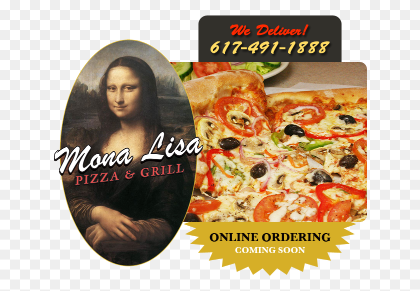 628x523 Mona Lisa Mona Lisa, Advertisement, Poster, Pizza HD PNG Download