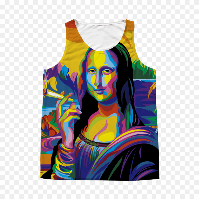 1024x1024 Mona Lisa Weed Tank All Over Gear Stop Shop, Art, Modern Art, Adult, Person Transparent PNG